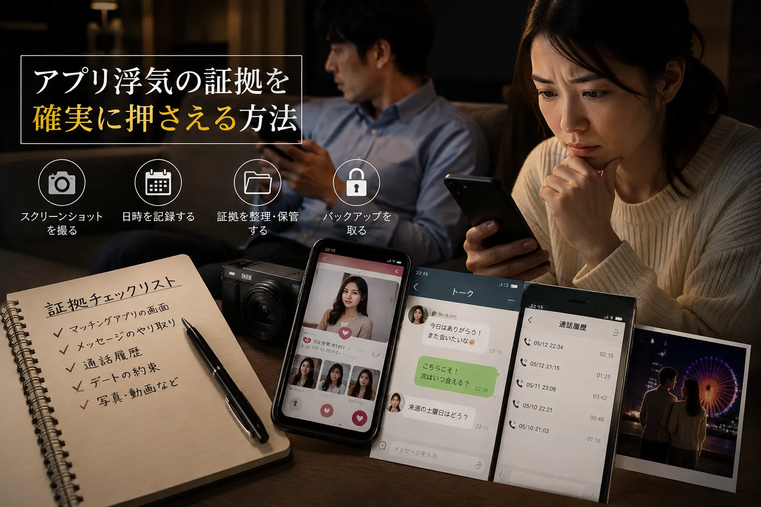 マッチングアプリで浮気をする既婚男性のイメージ